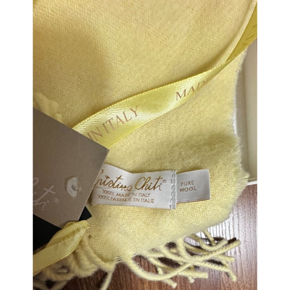New Christie Chiti Pure Wool Rectangular Scarf Made In Italy 73''x 10''